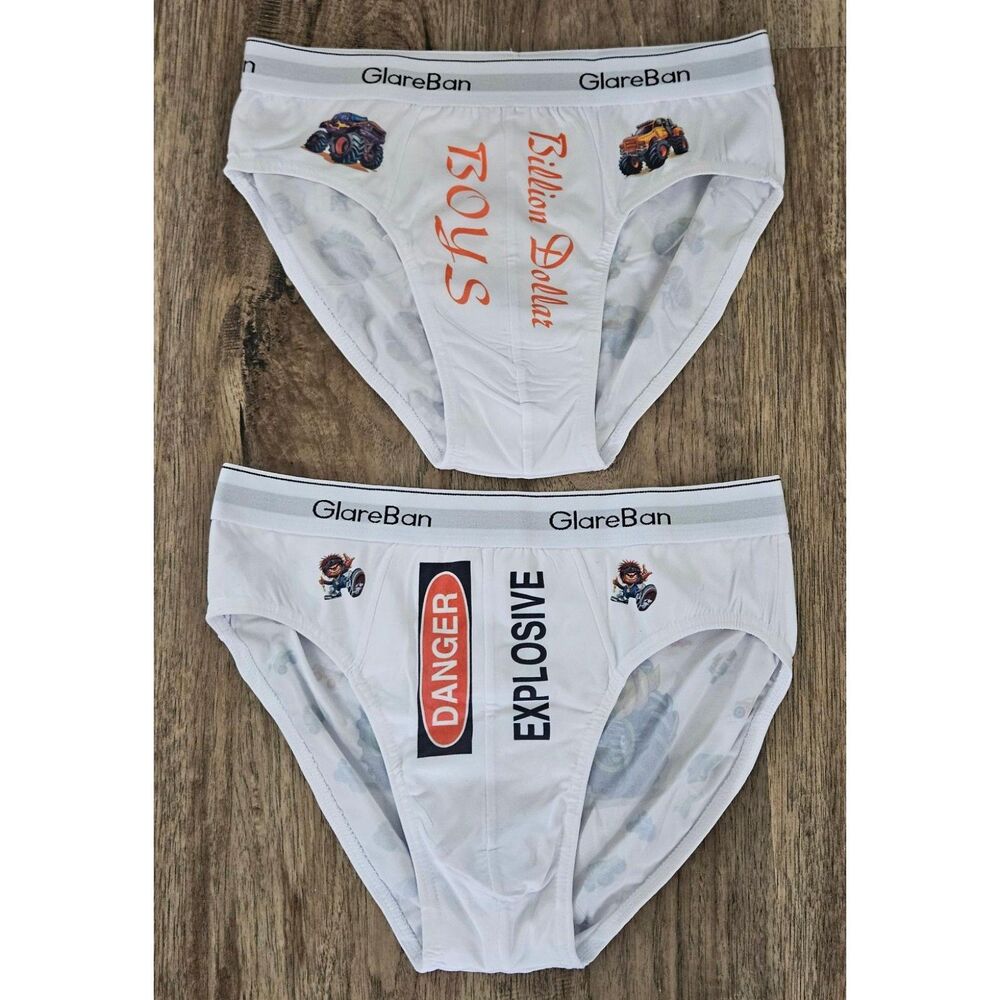 New 2 Pair Boys Teen Mens Sz Small Underwear Bikini Briefs Custom Trucks